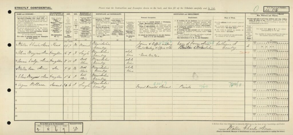 CR 1921. Walter Charles Storer & family, 34 Catherine St, Coventry.