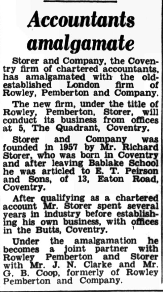 Rich'd Storer, accountant.
